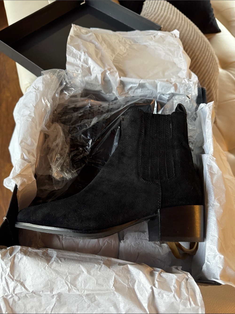 Banana Republic Black Suede Chelsea Ankle Boot